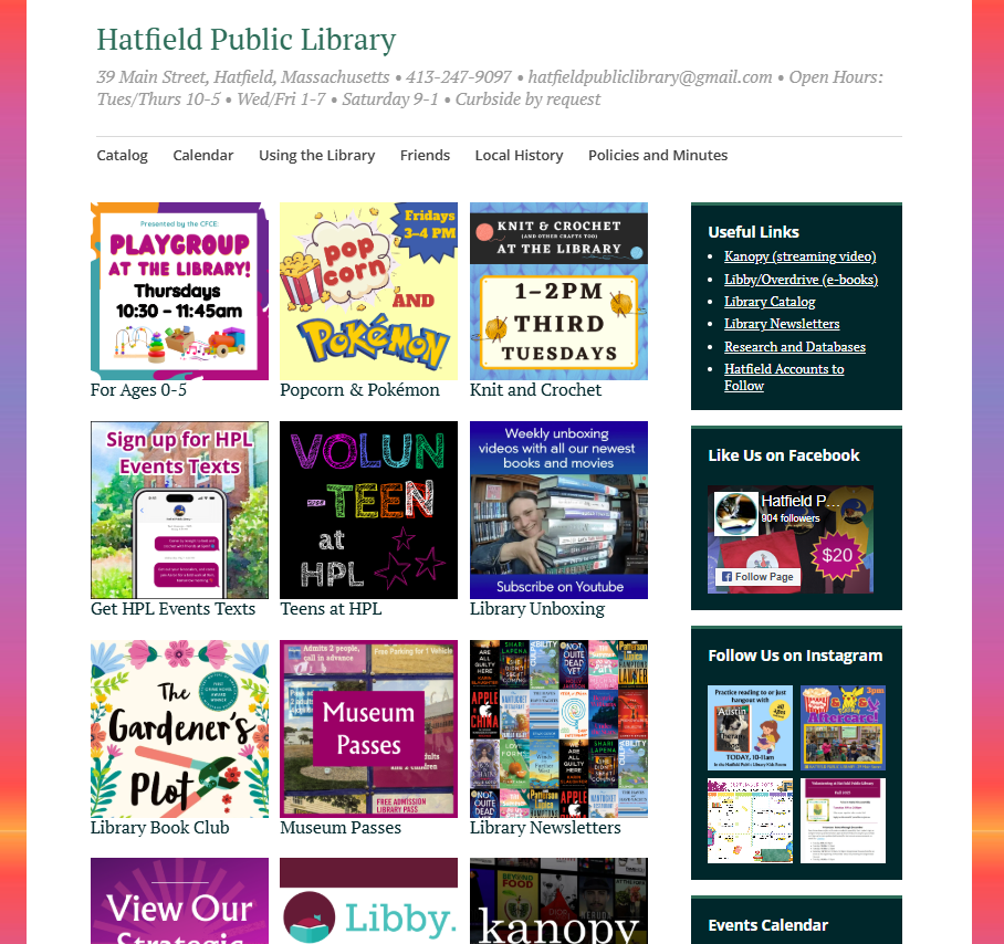Hatton Library Hatfield Public Library – 39 Main Street, Hatfield, Massachusetts • 413 ...